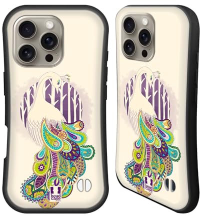 Head Case Designs Plum Paisley Peacock Hybrid Case Compatible With Apple iPhone 16 Pro