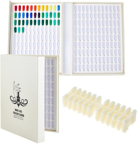 SUPERFINDINGS 2 Sätze Nagelfarben Präsentationsbuch Mit 240 Stück Beigefarbenen Nagelspitzen Präsentationstafel Für Nagelgellack Nageldiagramm Präsentation Nagellack Musterbuch Mit Ersatzspitzen