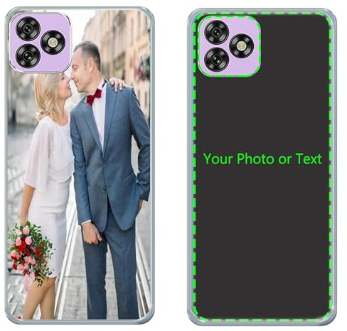 CAXKJE Transparent Personalised Photo Phone Case for ZTE Blade V70 Vita,Design Your Own Photo Image,Text Phone Case,Silicone Bumper Slim Soft TPU Cover Case,Personalised Case