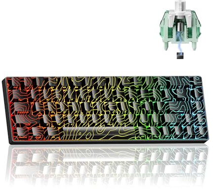 x XVX HE68 Pro Rapid Trigger Keyboard 60% Percent,Hall Effect Keyboard with Gateron Magnetic Jade Pro Switch,CNC Aluminum Frame Topographic Custom Mechanical Key Board for PC/Laptop/Xbox/PS4/PS5,Black