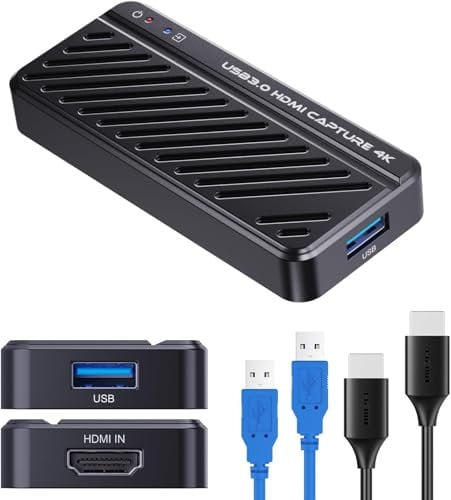 VIXLW Scheda di acquisizione video 4K HD 60S USB3.0, digitale audio video HDMI 4K, con formato NV12, bassa latenza per Live Gamer e Grabber di PS5/PS4/Xbox One