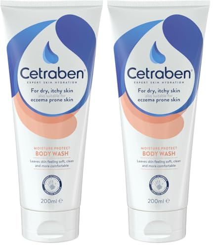 Cetraben Moisture Protect Body Wash, Gentle and Non-Drying Formula, Locks in Moisture, Leaves Skin Soft, Clean and More Comfortable, Avoid Irritation, For Use in the Shower or Bath, 1 x 200ml