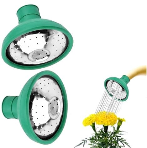 Universal Watering Can Rose Head 2PK– Fine Spray Spout Attachment for Garden Watering Can – Gentle Flow Sprinkler Head for Seedlings and Plants – Fits Most Plastic and Metal Cans – Easy to Fit