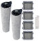 Kit de accesorios de repuesto compatible con aspiradora Tineco Floor One S5 Steam/iFLOOR 5 con cable de vapor y húmedo, incluye 2 rodillos de cepillo + 4 filtros