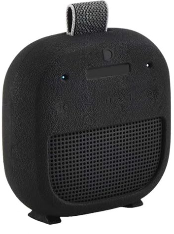 Hzycwgone Tasche für Bose Neu Tragbarer SoundLink Micro Lautsprecher (2. Gen.),Reise Silikon Schutzhülle für Bose SoundLink Micro 2nd w/Karabiner Zubehör Case(Schwarz Silikonhülle)
