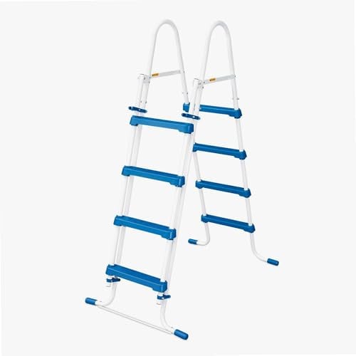 FUNSICLE Échelle pour Piscine - Métal et Plastique Renforcé - Marches Pliantes - Accès Sécurisé pour Bassin Hors Sol jusqu'à