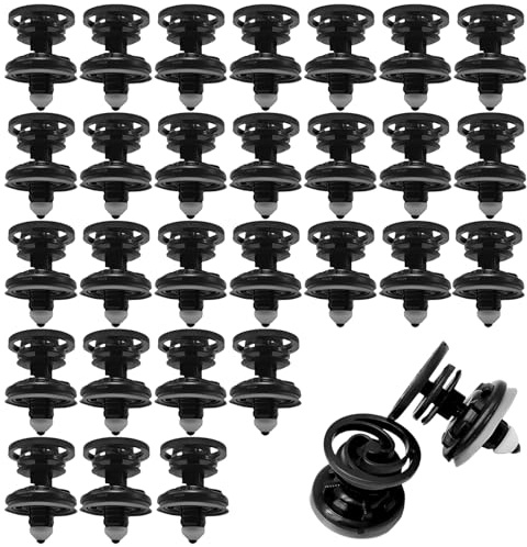 30 Pcs Black Car Interior Door Card Trim Clips Set, Auto Repair Door Panel Mounting Trim Clips Plastic Auto Trims Panels Fixing Replacement for VW T5 A1 A4, Golf 5 6 7,etc