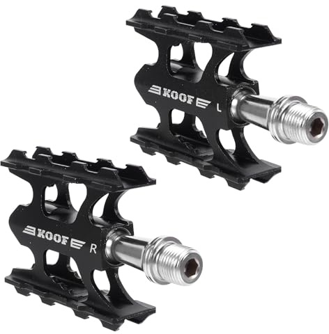 Fahrradpedale Flachpedale 1 Paar aus Legierung und Stahl Schwarz