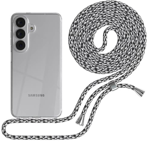 EAZY CASE Handykette kompatibel mit Galaxy S26 Handyhülle mit Umhängeband, Handykordel mit Schutzhülle, Silikonhülle, Hülle mit Band, Stylische Kette für Smartphones, Schwarz Camouflage