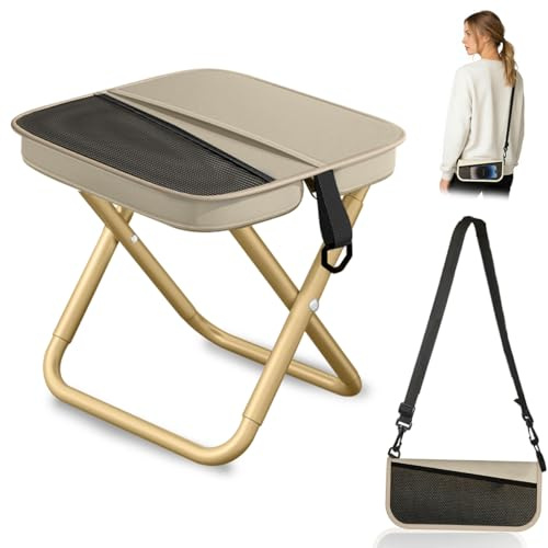 Sgabello Pieghevole Portatile, Sedia Pieghevole Campeggio con Cinghia e Borsa, Sgabello Pieghevole Portatile, Leggero Sgabello da Pesca per Campeggio, Viaggi, Escursionismo e Attività All'aperto