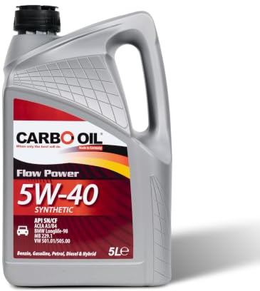 Carbo Oil® Motoröl 5W-40, 5L | Premium Synthetik, Maximaler Motorschutz & Kaltstart, Für Benzin & Diesel, Vollsynthetisch, Bag in Box, Made in Germany