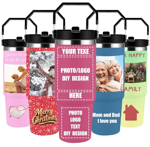 Takuno Custom 30oz Stainless Steel Travel Tumbler Cup Personalized Coffee Tumbler with Photos Text Logo Name Personalized Gifts for Christmas Anniversary Birthday for Dad Mom Friend Kids