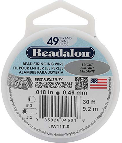 Beadalon Stringing Wire 49-Strand .018 X30'-Bright