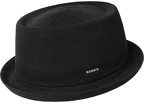 Kangol Mowbray Pork Pie Stoffhut Sommerhut Musikerhut Trendhut Bambushut Herren - Sommer Frühling-Sommer - XL (60-61 cm) schwarz