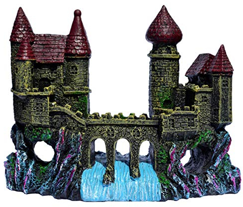 Supa Schloss und Brücke Aquarium/Aquarium, realistische Details, ca. 6,5 cm (L) x 16,5 cm (B) x 13 cm (H)