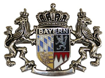 Breiter Hutanstecker Hutabzeichen Hutschmuck Anstecker Bayrisches Wappen Handbemalt 3 x 4 cm Trachtenpin Brosche silber