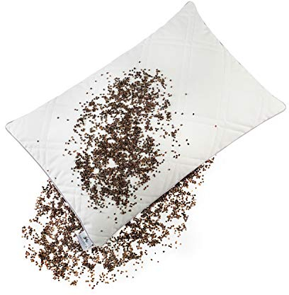 NATURECA Oreiller de Sarrasin, Oreiller Ferme 40x60, Coussin de Soutien de Nuque, Oreiller réglable en Hauteur