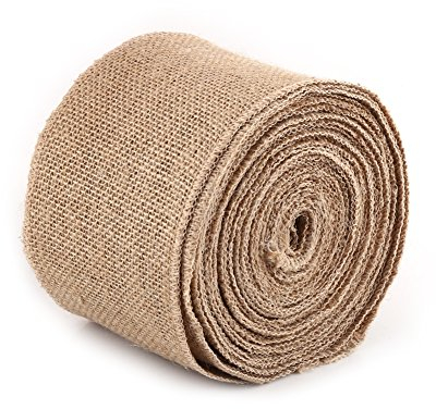 Rouleaux de Ruban de Jute Rouleau Rustique Ruban de Tissu de Jute Tissus de Toile de Jute pour la Partie Décorative Bricolage Artisanal Artisanat Arts Décoration de Noël (10CM)