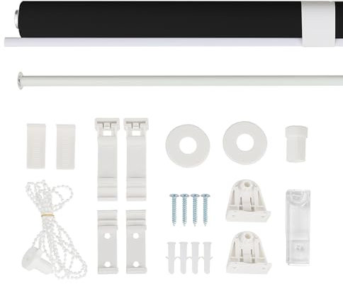 Magiea Doppelrollo Klemmfix ohne Bohren & mit Bohren, Schwarz-weiß B90 x H150 cm Stoffbreite 86 cm, Klemmrollo lichtdurchlässig und Blickdicht, Fensterrollo Sonnenschutzrollo für Fenster