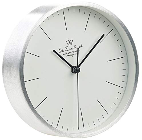 St. Leonhard Standuhren klein: Moderne Aluminium-Tisch- & Wanduhr mit Quarz-Uhrwerk, Ø 15 cm (Standuhr modern klein, Wanduhr modern, Kleine)