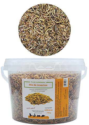 FINCA CASAREJO - Mix de Insectos Secos - Alimento deshidratado para Aves Ornamentales y Otros Animales - 700g