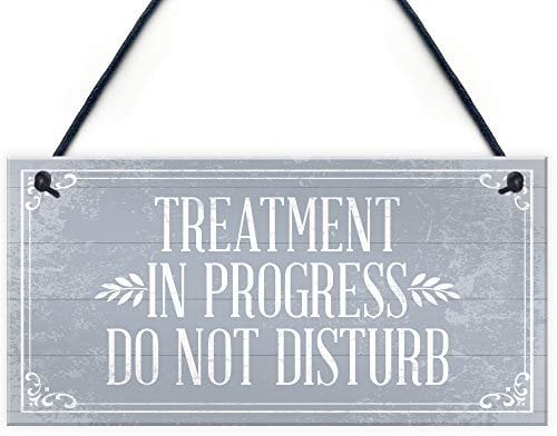 RED OCEAN TREATMENT IN PROGRESS Do Not Disturb Hanging Wall Door Salon Sign Plaque Gift