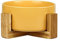 Jaune Pet Gamelles pour Chien et Chat Gamelles Chien Chat Céramique Support Bambou -Va au Lave-Vaisselle et Facile à Nettoyer