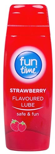 Fun Time Strawberry Flavoured Sex Lube (Strawberry, 75 ml) | Alcohol & Paraben Free, Water Based Intimate Lubricant Gel, Edible Strawberry Flavoured Sex Aid - Non-Greasy, Non-Sticky