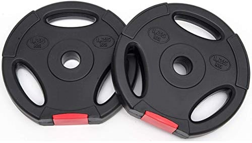 TnP Distribution 1” Standard Vinyl TriGrip Tri Grip Weight Plates Disc 2 x 1.25kg for Dumbbell Barbell Bar Bars Tri-Grip Weights Set Sets