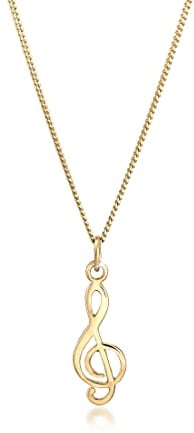 Elli Halskette Damen Notenschlüssel Symbol in 925 Sterling Silber