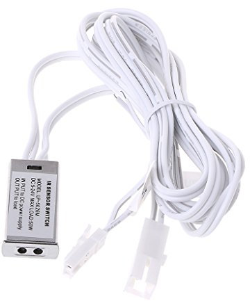 Shenxay 12V/24V Infrared Sensor Switch, Wardrobe Cabinet Door Light Control, 5A 60W, ON-OFF, Surface Mount, Push Button, Normally Open