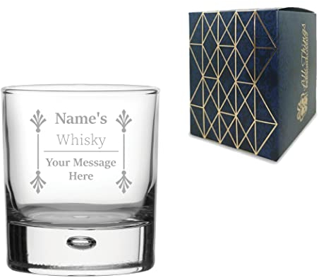 Personalised Engraved Novelty Whiskey Glass with Any Name and Message Design, Comes with Gift Box, Perfect for Any Occasion, Engraved in The UK, Holds Up to 330ml/11.5oz