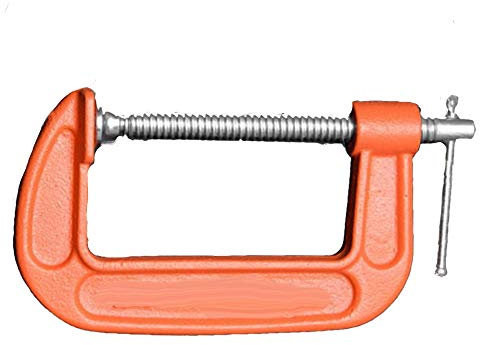 Edward Tools Heavy Duty Steel C Clamp - Iron Alloy - Versatile Clamp for Brake, parts assembly, fastening, welding, woodwork, metal work, auto - T rotary handle - Thicker Screw (3)