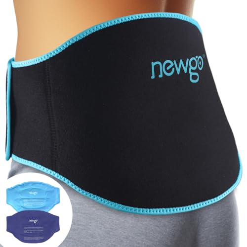 NEWGO Ice Pack for Back Pain Relief, Reusable 2 Pack Hot Cold Therapy Gel Pack for Lower Lumbar, Sciatica Nerve Pain, Herniated Disc, Tailbone Pain Relief (Blue)