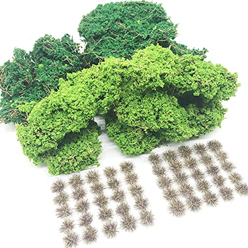 Cayway 3 Stück Static Grass Tuft Selbstklebende Statische Grass Statisches Grasbüschel Miniatursträucher Büsche für Miniatur Tabletop Spiele Modelleisenbahn Geländebau