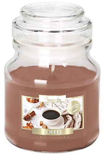 28 Stunden Premium-Duftkerze im Glas, mittelgroß, aromatischer Duft, Geschenk für Zuhause (Kaffee)