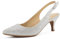Greatonu Pointed Toe Sandals Slingback Kitten Heel Pointed Toe Pumps Silver Glitter