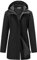 Outdoor Ventures Veste de pluie Softshell pour femme,Veste de pluie fonctionnelle et légère,Coupe-vent,Imperméable,Veste de randonnée respirante avec capuche pour printemps, automne,Noir,Taille 2XL