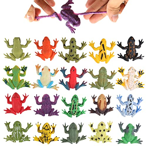 Spielzeuge in Form von Frosch, lebensmittelgeeignetes Material TPR,Minifrosch-Set aus Gummi (12 Packungen), super dehnbar,Tierwelt