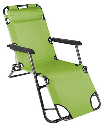 Nexos Sonnenliege B-Ware Farbe grün klappbar Gartenliege Relaxliege Liegestuhl Klappliege Pool-Liege Balkonliege Bäderliege Terrassenliege Stahl