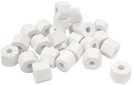 Ruilogod Aquarium Keramik Biological Hexagon-Form-Filterringe 50 PC-Weiß