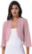Freebily Coprispalle Donna Cerimonia Elegante in Chiffon Cardigan a Manica Svasata 3/4 Bolero Corto Scialle Leggero Abito da Sposa Matrimonio Nozze Battesimo Festa Rosa Scuro S