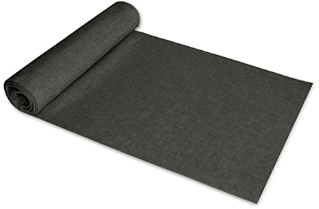 Tischläufer 40 x 140 cm Anthrazit rechteckig Leinenoptik Tischdecke Lotuseffekt Tischwäsche Wasserabweisend Tischtuch Fleckenabweisend Bügelfrei Abwischbar Knitterfrei Innen und Außen