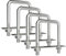 FOCMKEAS 4 Sets 304 Stainless Steel Square U-Bolts 2.36(60mm) Inner Width, 4(100mm) Length Stainless M10 with Nuts, Frame Plate, Accessories for Automobiles Trailer, Boat Trailer Industrial Parts