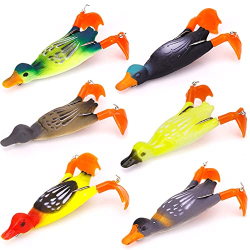 Angelköder Set, 6 Stück Angeln Köder Entenköder, 3D-Selbstmordente Wobbler Ente, Angelköder Für Hecht, Hechtköder, Welsköder, Wallerköder