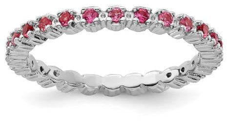 Bague en argent sterling 925 poli avec motif et tourmaline rose, taille 6, bijoux pour femme, One Size, Métal Argent Pierre précieuse Métal Argenté, Tourmaline rose