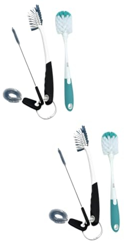 NIYANGLE 2 Juegos Botellas Ojo de Vidrio Cepillo de Taza Limpiador de Gafas Limpiador de escobillas para biberones Limpio Cepillo de Botella biberón Cepillo de Limpieza bebé Botella de Agua