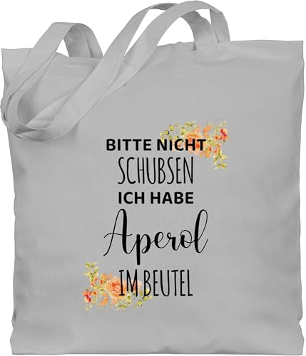 Baumwolltasche - Karneval & Fasching - Taschen - Bitte nicht schubsen ich habe Aperol im Beutel I Aperol Spritz Frauen Geschenk Mädelsabend - Unisize - Hellgrau - kamellebeutel faschings hab