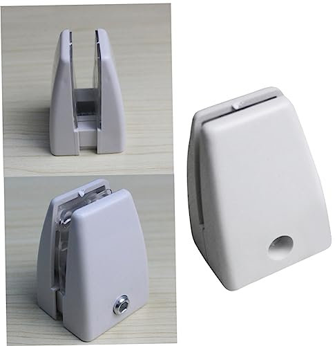 NUOBESTY 2 Stück Einfache Glas-Schreibtisch-Trennwand Abgeschnittener Bildschirm Bildschirm-Clip Schreibtisch-Tischplatte Regale Desktop-Clip Glas-Clip Möbel Weiße