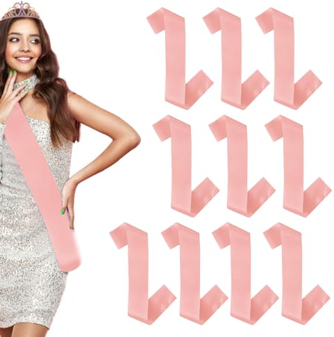 9 Stück Schärpe Bedrucken, Team Bride Schärpe JGA Schärpe JGA Accessoires Frauen für Geburtstag, Hochzeit, Abschlussfeier, Jungesellenabschied (Roségold)